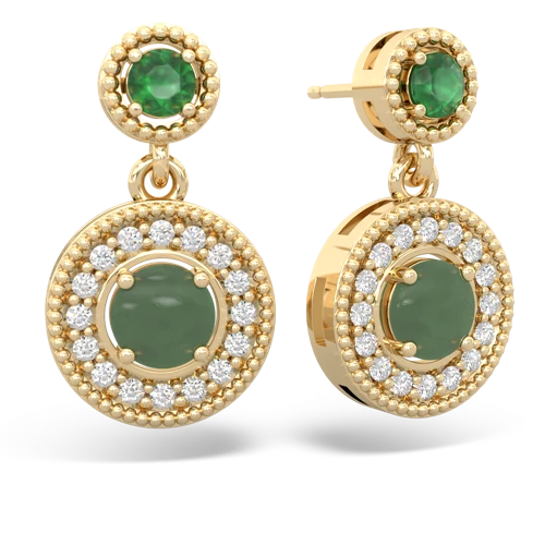 emerald-jade halo earrings