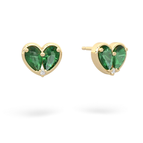 emerald-lab emerald one heart earrings