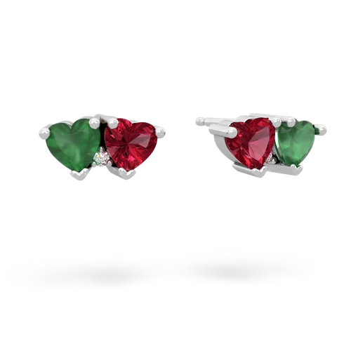 emerald-lab ruby  earrings