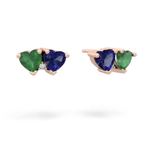 emerald-lab sapphire  earrings