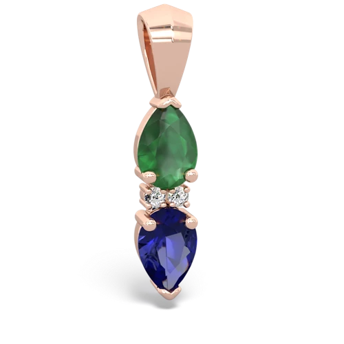 emerald-lab sapphire bowtie pendant