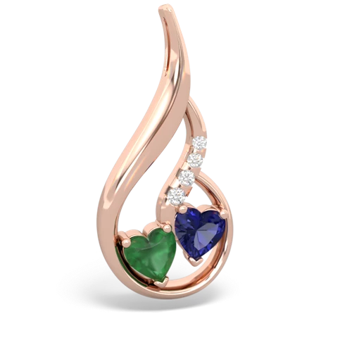 emerald-lab sapphire keepsake swirl pendant