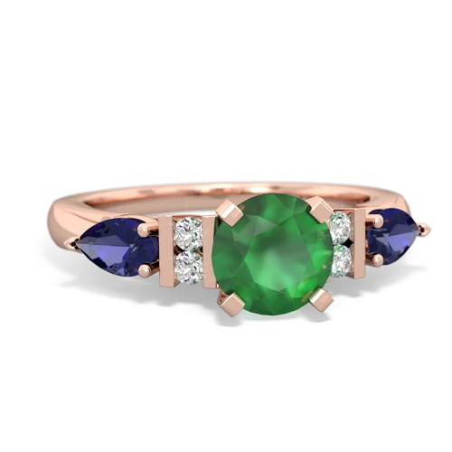 emerald-lab sapphire engagement ring