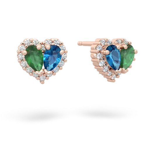 emerald-london topaz halo-heart earrings