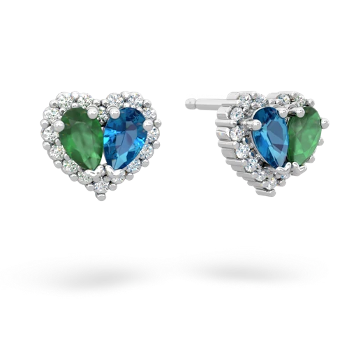 emerald-london topaz halo-heart earrings