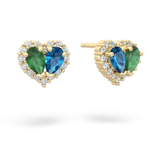 emerald-london topaz halo-heart earrings
