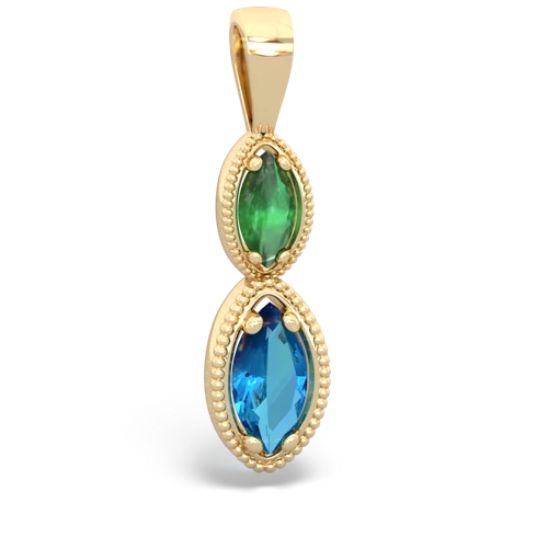 emerald-london topaz antique milgrain pendant