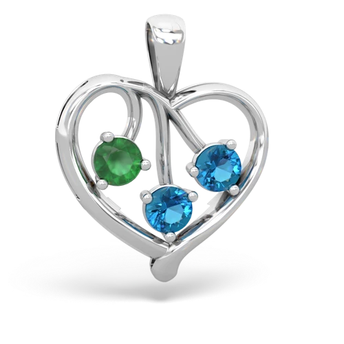 emerald-london topaz love heart pendant