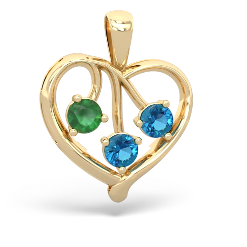 emerald-london topaz love heart pendant