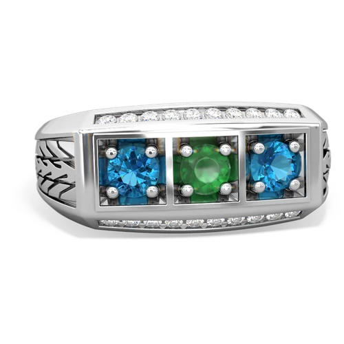 emerald-london topaz three stone ring