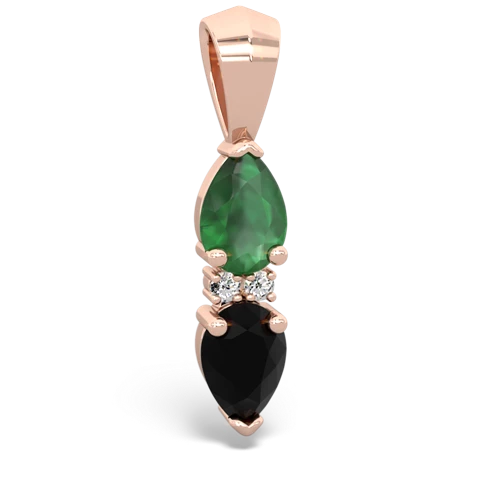 emerald-onyx bowtie pendant