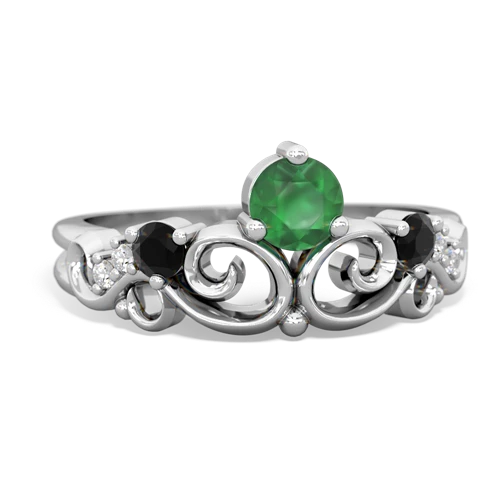 emerald-onyx crown keepsake ring