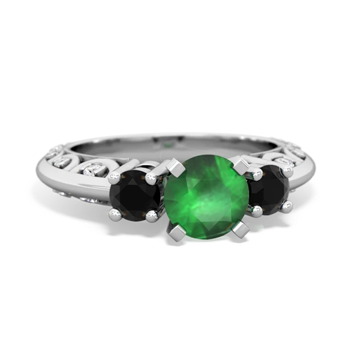 emerald-onyx engagement ring