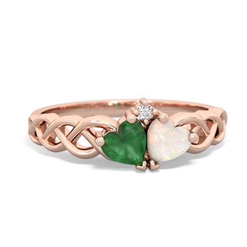 emerald-opal celtic braid ring