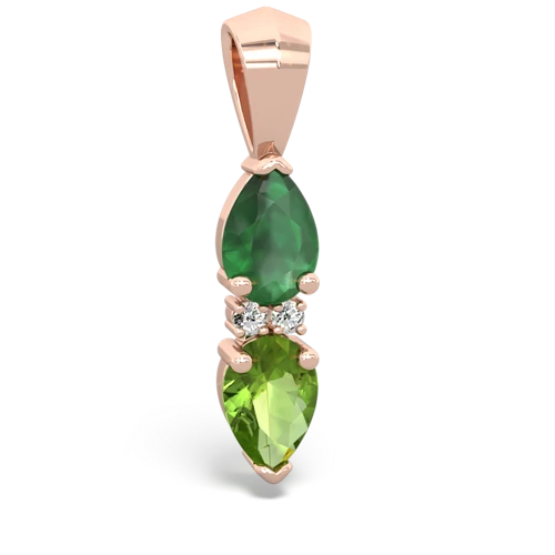 emerald-peridot bowtie pendant