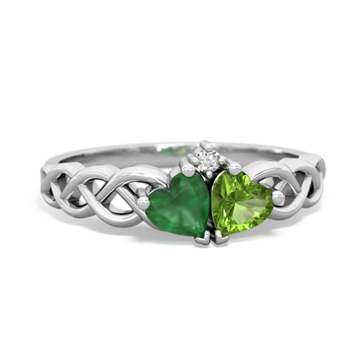 emerald-peridot celtic braid ring