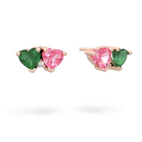 emerald-pink sapphire  earrings