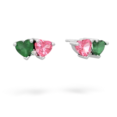 emerald-pink sapphire  earrings