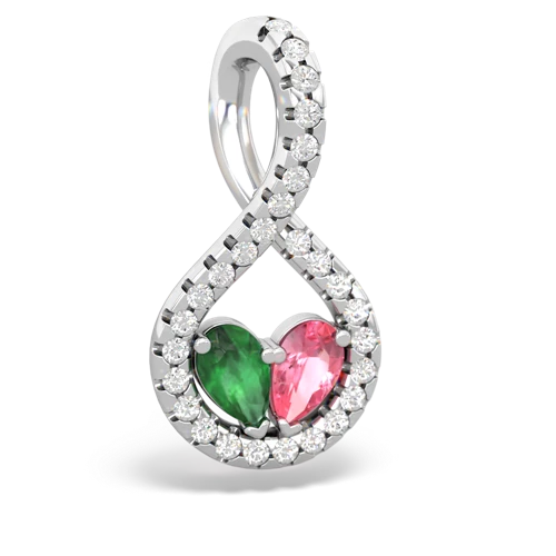 emerald-pink sapphire pave twist pendant