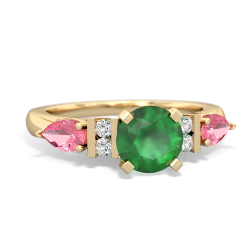 emerald-pink sapphire engagement ring