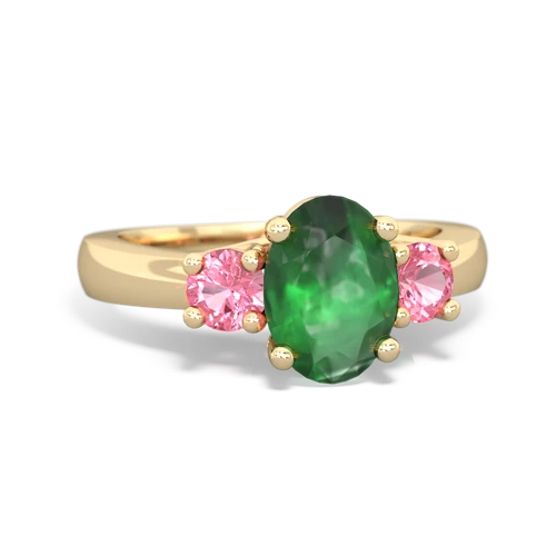 emerald-pink sapphire timeless ring