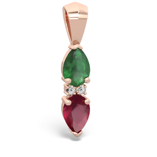 emerald-ruby bowtie pendant