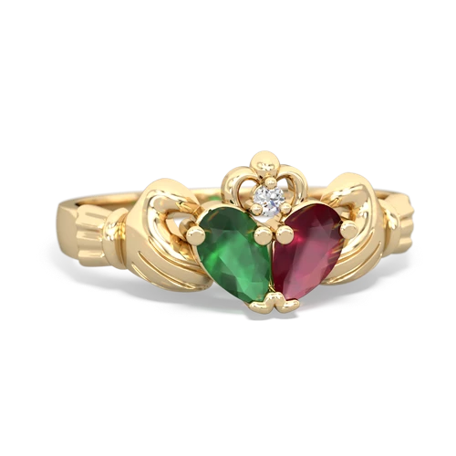 emerald-ruby claddagh ring