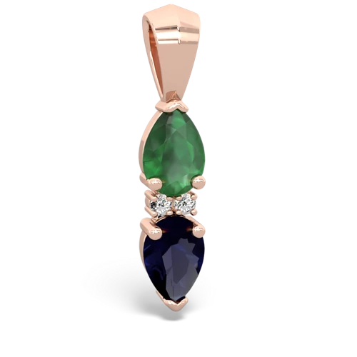 emerald-sapphire bowtie pendant