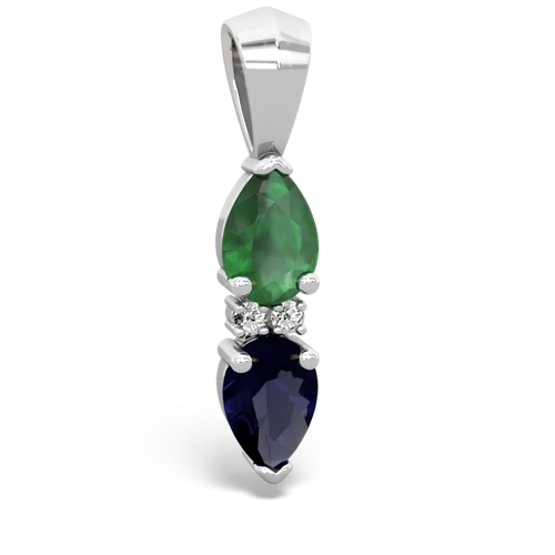 emerald-sapphire bowtie pendant