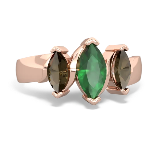 emerald-smoky quartz keepsake ring