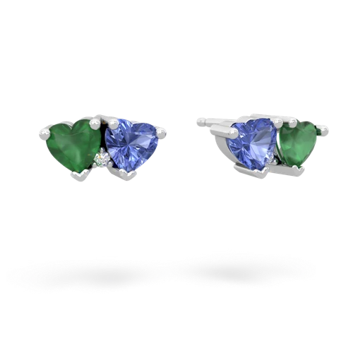 emerald-tanzanite  earrings