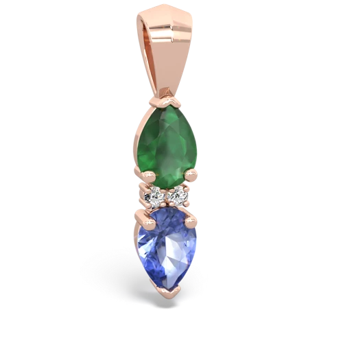 emerald-tanzanite bowtie pendant