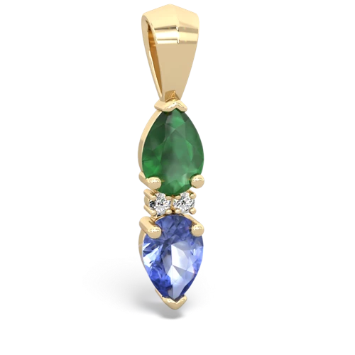 emerald-tanzanite bowtie pendant