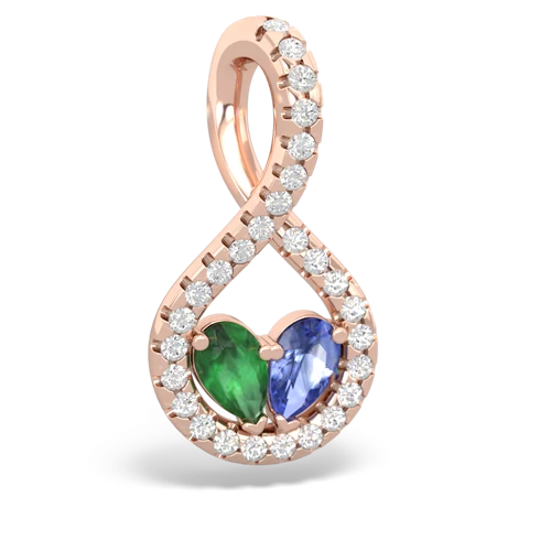 emerald-tanzanite pave twist pendant