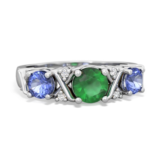 emerald-tanzanite timeless ring