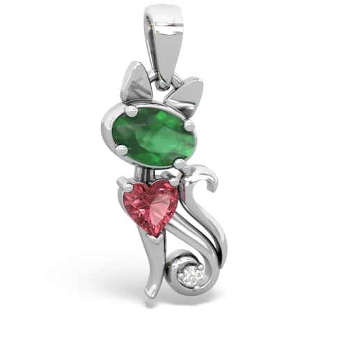 emerald-tourmaline kitten pendant