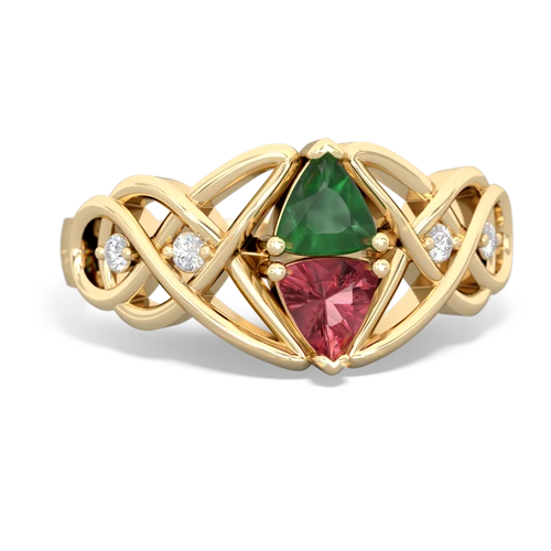 emerald-tourmaline celtic knot ring