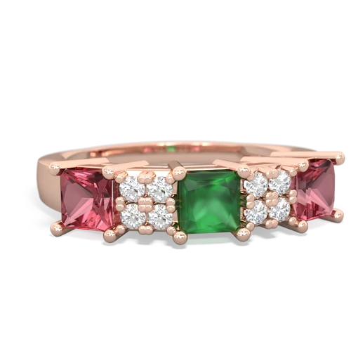 emerald-tourmaline timeless ring