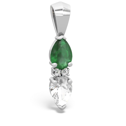 emerald-white topaz bowtie pendant