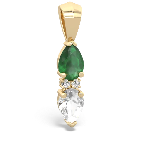emerald-white topaz bowtie pendant