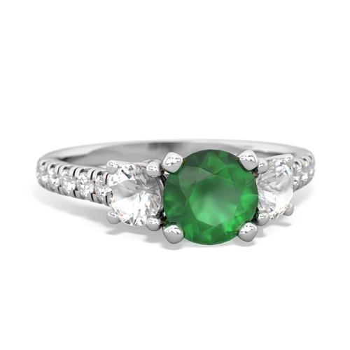 emerald-white topaz trellis pave ring