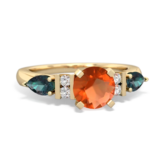 fire opal-alexandrite engagement ring