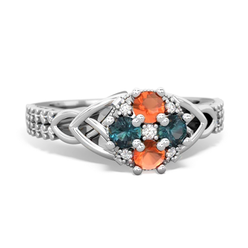 fire opal-alexandrite engagement ring