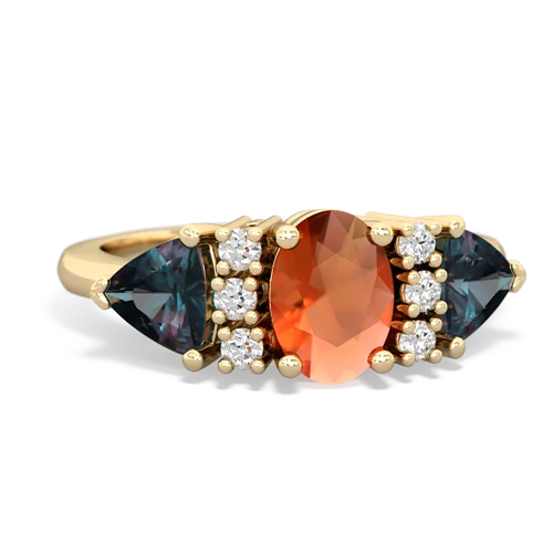 fire opal-alexandrite timeless ring