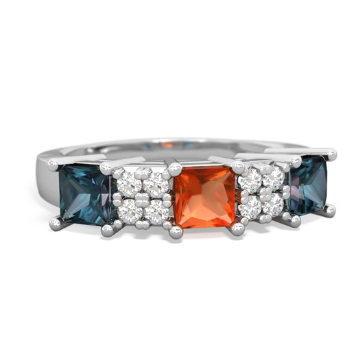 fire opal-alexandrite timeless ring