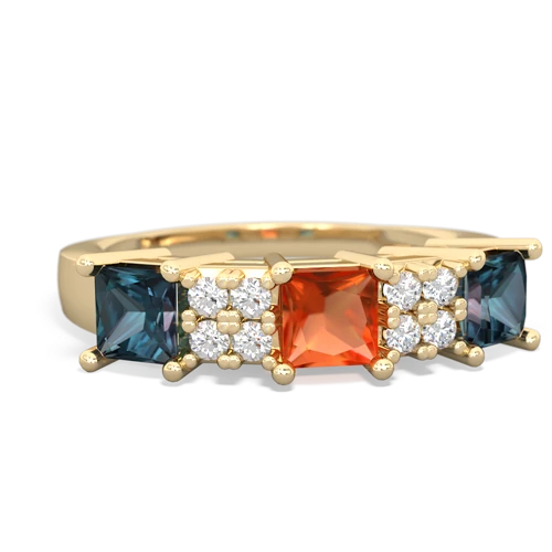 fire opal-alexandrite timeless ring