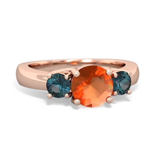 fire opal-alexandrite timeless ring