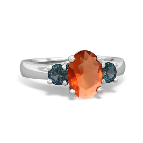 fire opal-alexandrite timeless ring