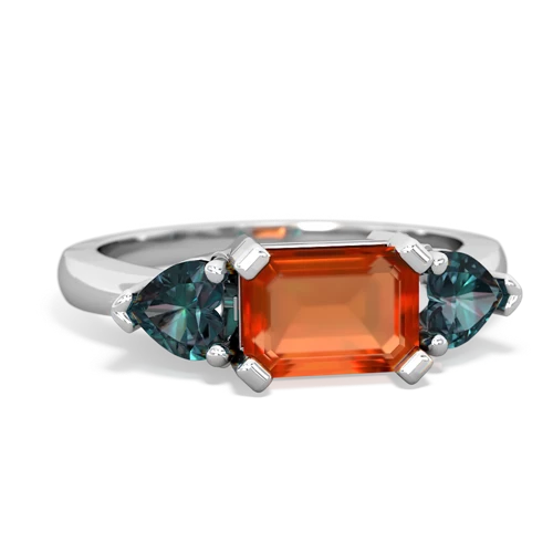 fire opal-alexandrite timeless ring