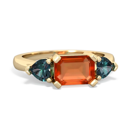 fire opal-alexandrite timeless ring